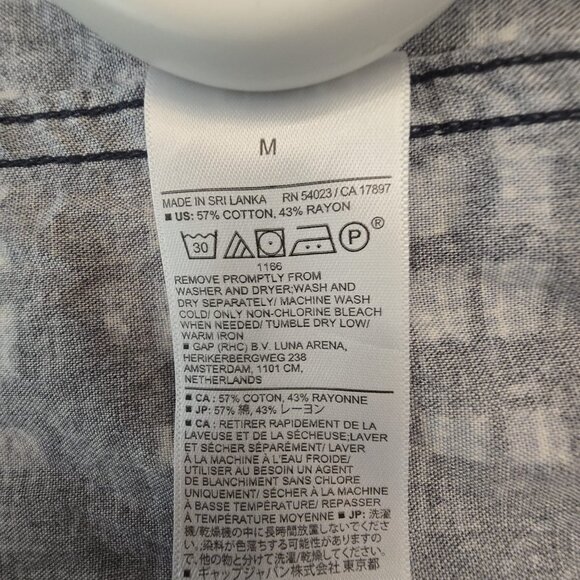 Banana Republic Short Sleeve Button-Up Shirt Navy/White Check - Picture 5 of 5